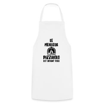 Le meilleur pizzaiolo - Tablier de cuisine - blanc - Devant - AI Model Male 185 dark (185cm)