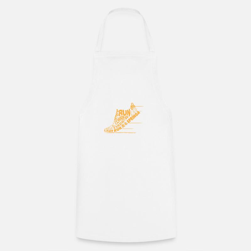 Cadeau drôle de course en cours d'exécution dans le monde entier pour - Tablier de cuisine - blanc