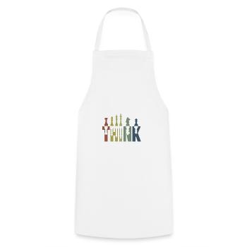 Pensez roi des échecs - Tablier de cuisine - blanc - Devant - AI Model Male 185 dark (185cm)