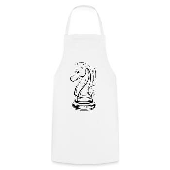 Schach Pferd Zeichnung SKizze Schachspieler icon - Kochschürze - Weiß - Vorne - AI Model Male 185 dark (185cm)