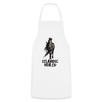Chevaux islandais Déclaration Chevaux Fan de chevaux Islandais - Tablier de cuisine - blanc - Devant - AI Model Male 185 dark (185cm)