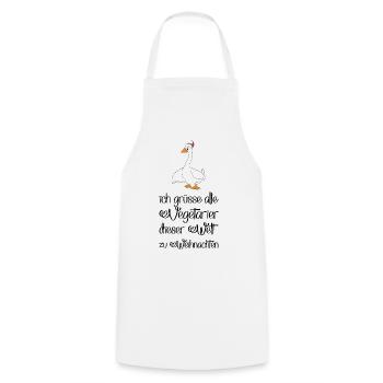 Lustige Geschenke für Vegetarier zu Weihnachten - Kochschürze - Weiß - Vorne - AI Model Male 185 dark (185cm)