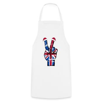 Drapeau britannique Noël symbole de la paix utilisé - Tablier de cuisine - blanc - Devant - AI Model Male 185 dark (185cm)
