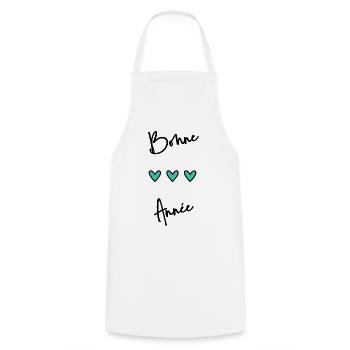 HAPPY NEW YEAR. NEW YEAR'S EVE. NEW YEAR - Cooking Apron - white - Front - AI Model Male 185 dark (185cm)