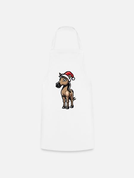 Cheval Noël - Tablier de cuisine - blanc