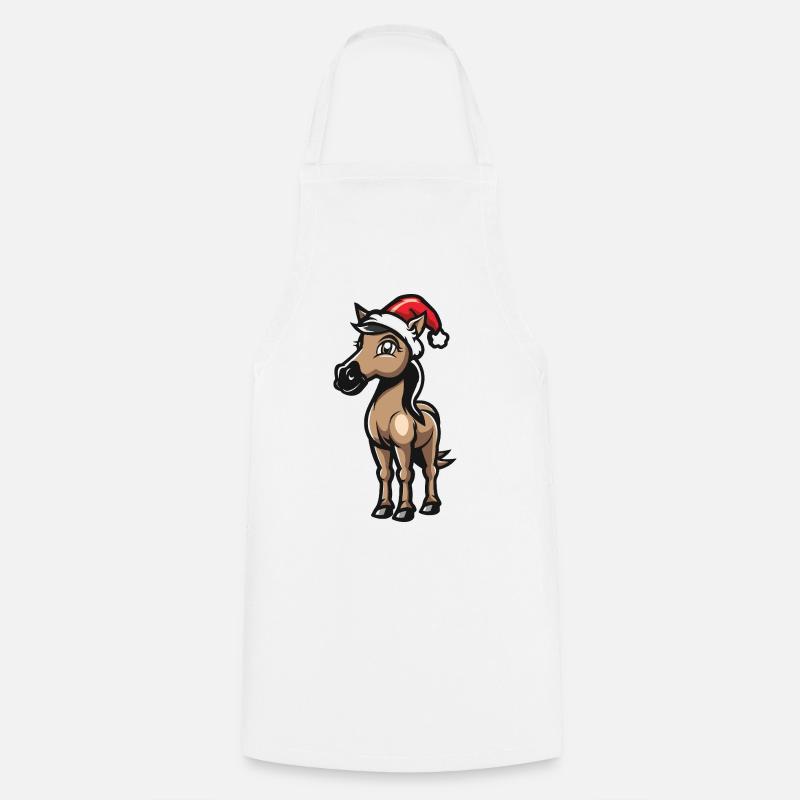 Cheval Noël - Tablier de cuisine - blanc