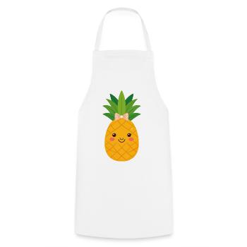 Süße Ananas mit Schleife - Kochschürze - Weiß - Vorne - AI Model Male 185 dark (185cm)