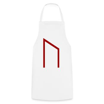 Uruz Rune Red – Viking Futhark Norse - Cooking Apron - white - Front - AI Model Male 185 dark (185cm)
