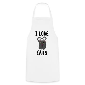Ich liebe Katzen - Kochschürze - Weiß - Vorne - AI Model Male 185 dark (185cm)