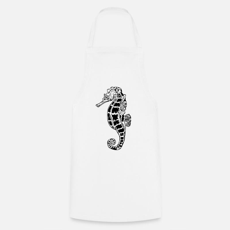 Hippocampe vintage - Vector Style - Tablier de cuisine - blanc