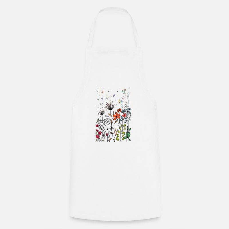 Fleurs - Tablier de cuisine - blanc