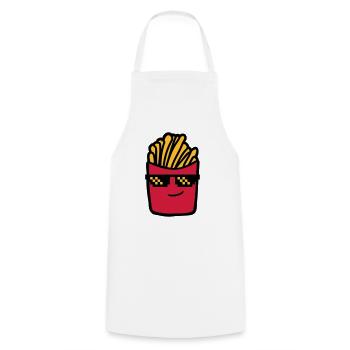 Cool Pommes Frites - Kochschürze - Weiß - Vorne - AI Model Male 185 dark (185cm)