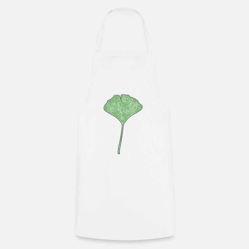 Feuille de gingko - Tablier de cuisine - blanc