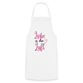 "Liebe in der Luft" Valentinstagsdesign für Paare - Kochschürze - Weiß - Vorne - AI Model Male 185 dark (185cm)