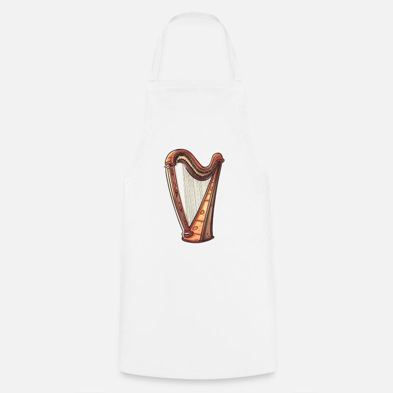 Harp in comic style - Cooking Apron - white