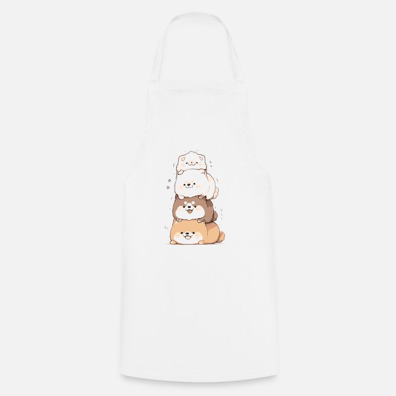 Pyramide de Shiba - Tablier de cuisine - blanc