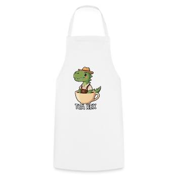 Tea Rex Tyrannosaurus Rex Lederhosn - Kochschürze - Weiß - Vorne - AI Model Male 185 dark (185cm)