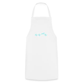 Ski Heartbeat Mountains Ski ECG Cadeau Tshirt - Tablier de cuisine - blanc - Devant - AI Model Male 185 dark (185cm)