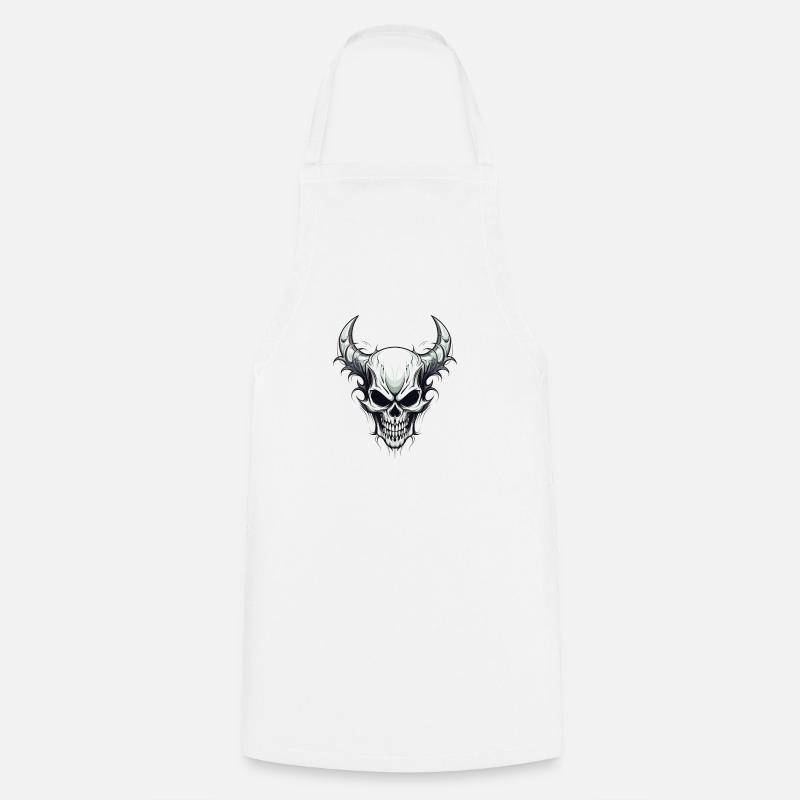 Skull - Cooking Apron - white