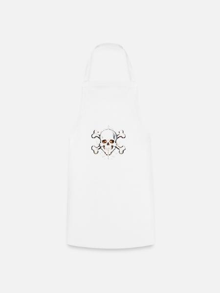 SKULL skull and bones - Cooking Apron - white