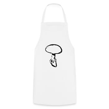 Mushroom black, mushroom picking - Cooking Apron - white - Front - AI Model Male 185 dark (185cm)