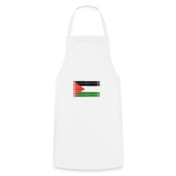heart flag love palestine - Cooking Apron - white - Front - AI Model Male 185 dark (185cm)