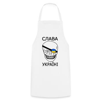 Slava ukraini - Cooking Apron - white - Front - AI Model Male 185 dark (185cm)