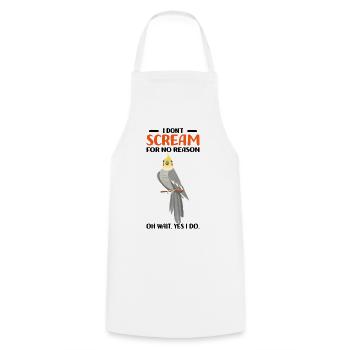 Cockatiel - Cooking Apron - white - Front - AI Model Male 185 dark (185cm)