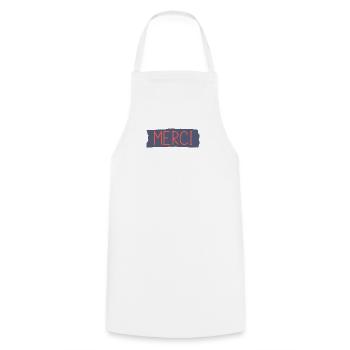 MERCI. MAÎTRESSE. MAÎTRE. MERCI MAÎTRESSE - Tablier de cuisine - blanc - Devant - AI Model Male 185 dark (185cm)