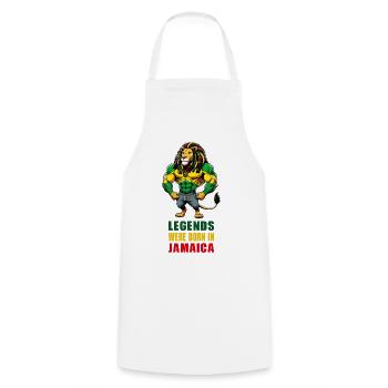 Musique reggae jamaïcaine - Tablier de cuisine - blanc - Devant - AI Model Male 185 dark (185cm)