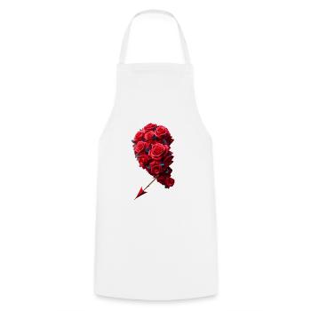 Partenaire du cœur gauche - Tablier de cuisine - blanc - Devant - AI Model Male 185 dark (185cm)