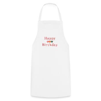 HAPPY BIRTHDAY - Tablier de cuisine - blanc - Devant - AI Model Male 185 dark (185cm)