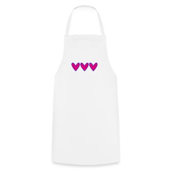 HEART. THANK YOU. MISTRESS. MASTER. THANK YOU MISTRESS. - Cooking Apron - white - Front - AI Model Male 185 dark (185cm)