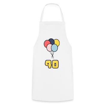 40. 40 YEARS. 40th ANNIVERSARY. 40 YEARS ANNIVERSARY. - Cooking Apron - white - Front - AI Model Male 185 dark (185cm)