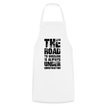 the road to success is always under construction - Cooking Apron - white - Front - AI Model Male 185 dark (185cm)