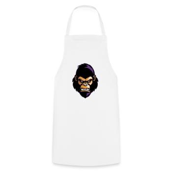 Tête de gorille de dessin animé - Tablier de cuisine - blanc - Devant - AI Model Male 185 dark (185cm)