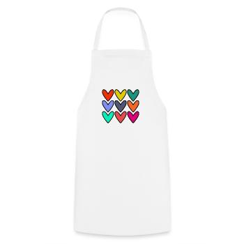 HEART. HAPPY BIRTHDAY. HAPPY BIRTHDAY - Cooking Apron - white - Front - AI Model Male 185 dark (185cm)