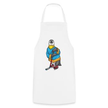Pinguin Eishockey Eishockeyschläger - Kochschürze - Weiß - Vorne - AI Model Male 185 dark (185cm)