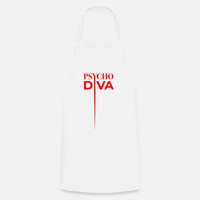 Psycho Diva – Sarcasm Spell Red - Cooking Apron - white