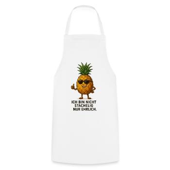Ananas mit Stil und Ehrlichkeit - Kochschürze - Weiß - Vorne - AI Model Male 185 dark (185cm)