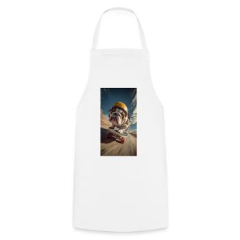 Bulldog Skateboard Tempo - Cooking Apron - white - Front - AI Model Male 185 dark (185cm)