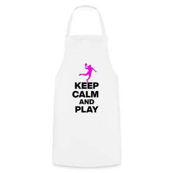 RESTEZ CALMES ET JOUEZ AU HANDBALL ! EM GIFT ALLEMAGNE - Tablier de cuisine - blanc - Devant - AI Model Male 185 dark (185cm)