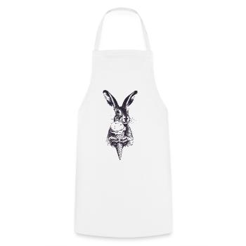 Hase mit Eis Vintage Gravur - Cooking Apron - white - Front - AI Model Male 185 dark (185cm)
