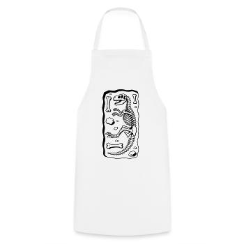 T Rex Skeleton - Cooking Apron - white - Front - AI Model Male 185 dark (185cm)