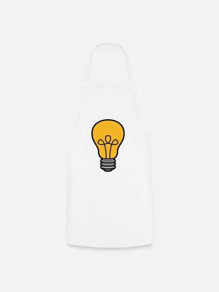 ampoule lumière électricité idée pensée intelligente loes - Tablier de cuisine - blanc