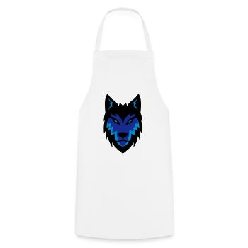 wolf_02 - Cooking Apron - white - Front - AI Model Male 185 dark (185cm)