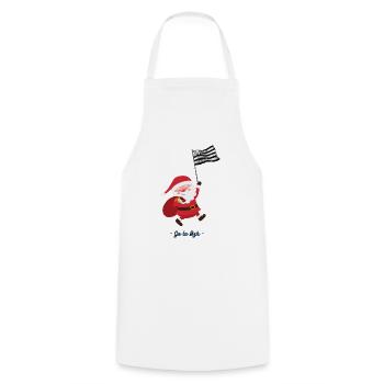 Breton Santa Claus on the march - Cooking Apron - white - Front - AI Model Male 185 dark (185cm)