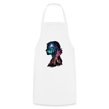 Silhouette / Forest / Portrait / Trees / Person - Cooking Apron - white - Front - AI Model Male 185 dark (185cm)