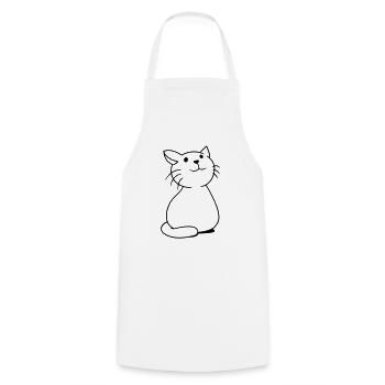 chat mignon a l’air heureux souriant chaton amusant - Tablier de cuisine - blanc - Devant - AI Model Male 185 dark (185cm)