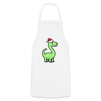 Dinosaurier Brontosaurus Weihnachtsmann - Kochschürze - Weiß - Vorne - AI Model Male 185 dark (185cm)